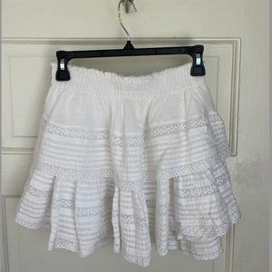 Aerie White Ruffle Skirt Size Small